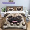 Bulldog Pattern Bedding Quilt Set Quilt Cover Pillowcase Home Decoration Gift (1 * duvet cover + 2 * pillowcase, without core)