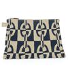 Used Pouch Truth Flat GM ChÃ©ne Dunkel Canvas Navy Ivory Clutch Bag