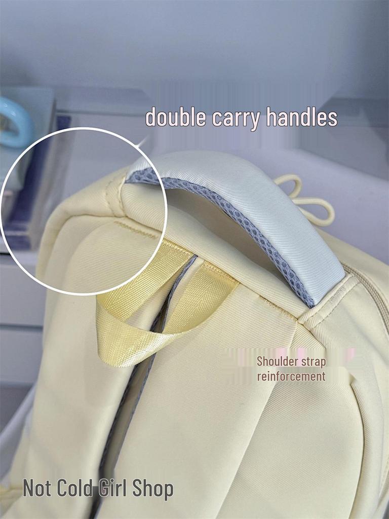 Color Block Schülerrucksack - Großes Fassungsvermögen, Leicht, Doppelschultertasche für Mädchen in Mittel- und Oberschule