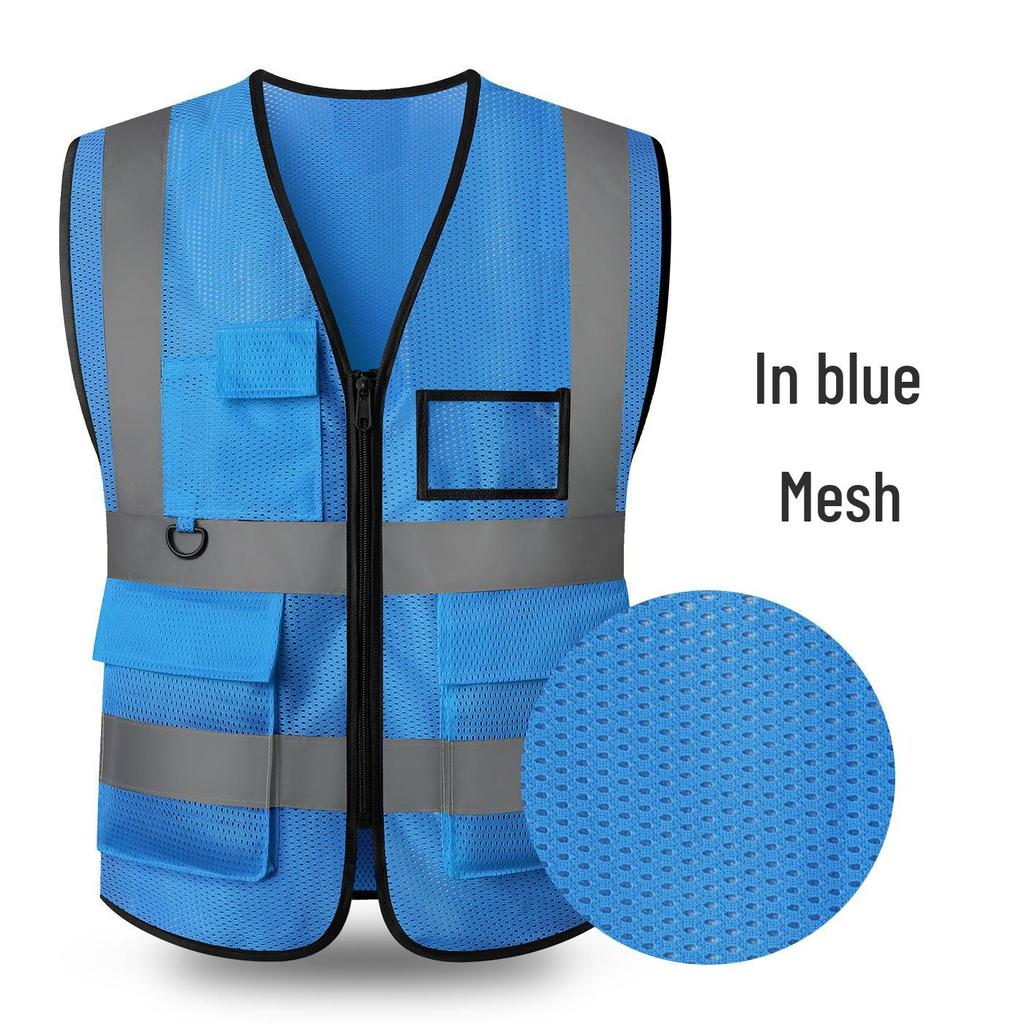LIKA Reflective Multi-Pocket Safety Vest for Traffic, Construction, Sanitation, and Gardening