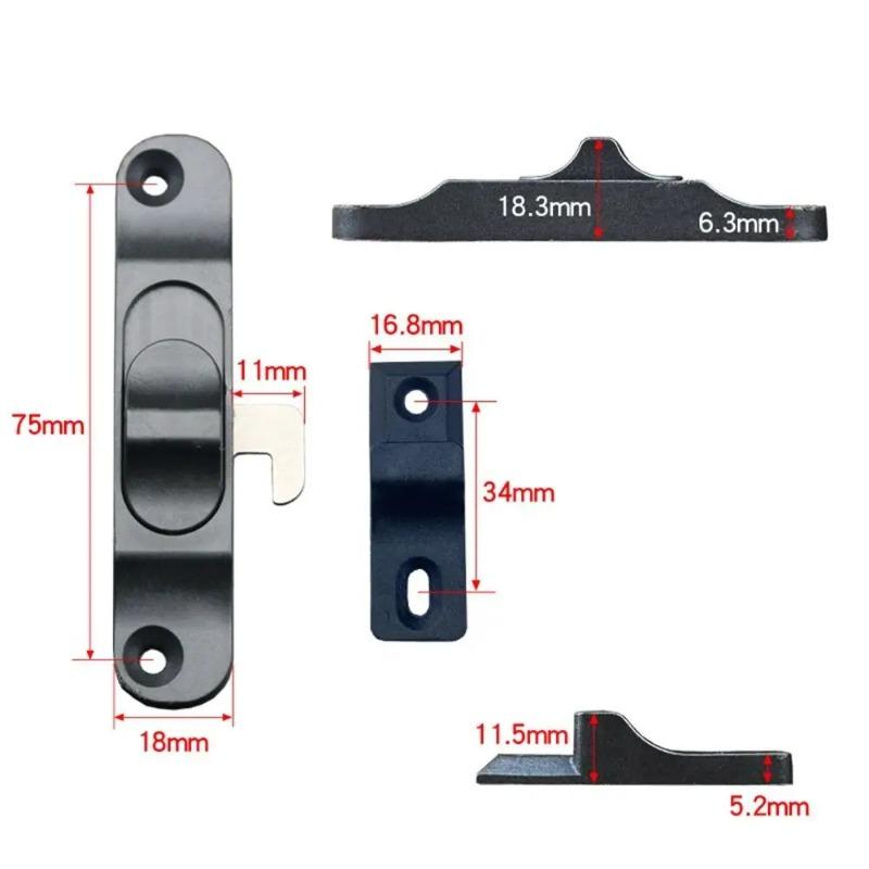 Verrous de Porte-Moustiquaire Coulissante Pliante sans Rail Crochets de Verrouillage Push-Pull pour Fenêtre en Maille Boucle de Verrouillage Antivol Verrou Universel Gauche et Droite