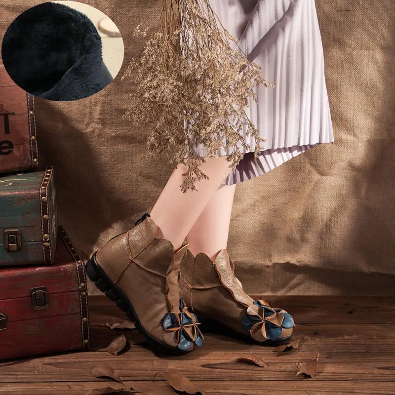 Neue Damen Lederschuhe Freizeit Mittelhohe Schaft Kurze Stiefel Mode Nationaler Wind Damen Tanzschuhe Manuelle Weiche Sohle Schuhe