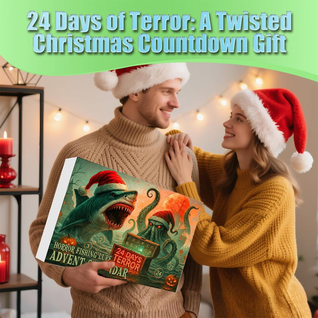 3D 24pc Advent Calendar Fishing Christmas Countdown, Fishing Tackle Advent Calendar For FishAdult Men Teen Boys, Xmas Surprise Gift