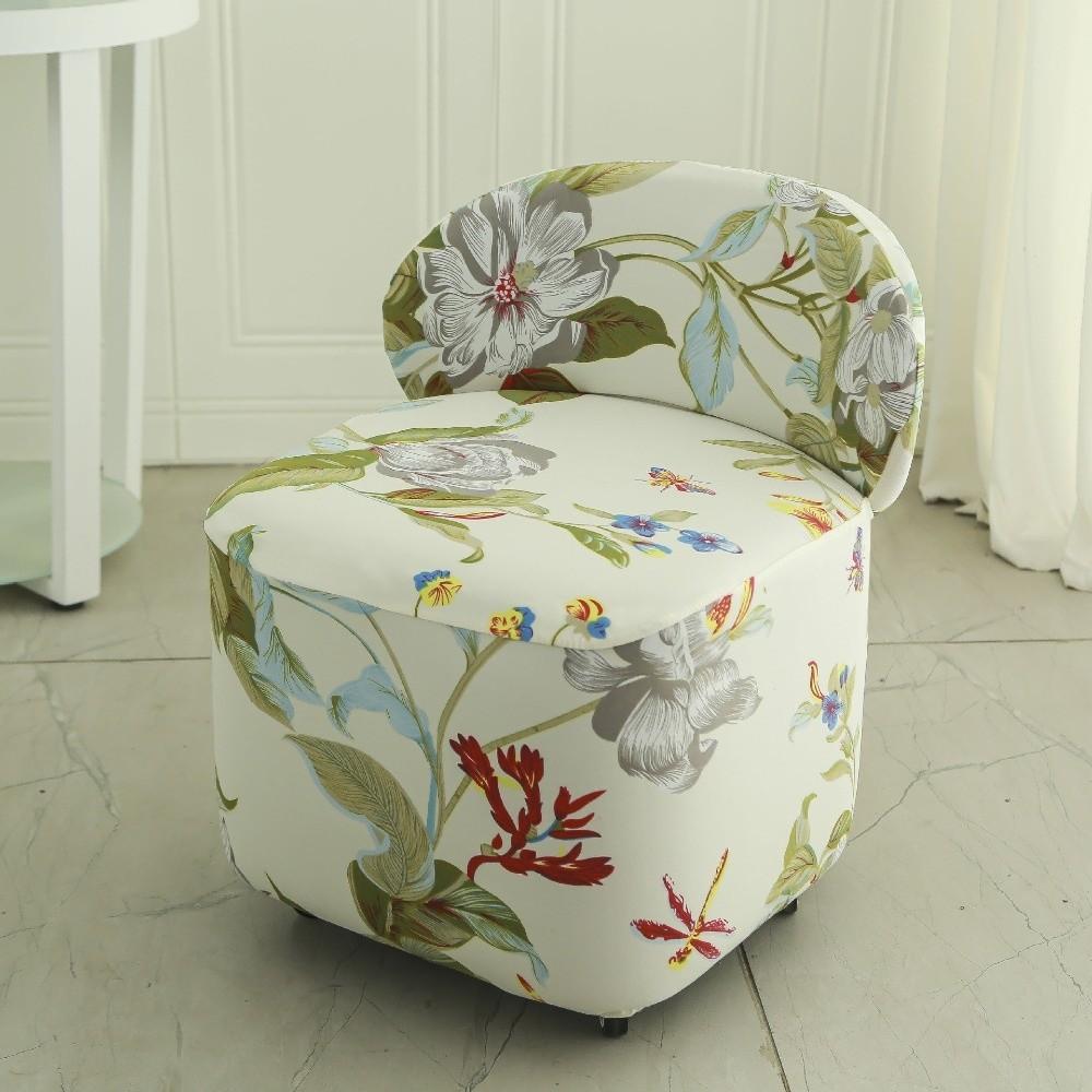 Jacquard Pattern Mushroom Stool Cover Slipcovers Washable Low Stool Protective Case Elastic Anti-dust