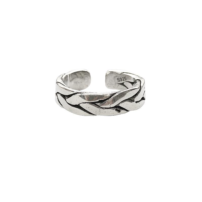 925 Sterling Silver Non-Fading Minimalist Couple's Open Index Finger Ring