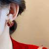 Ankela Women's Elegant Red Heart Stud Earrings: Exquisite, Versatile, Trendy High-End Ear Jewelry.