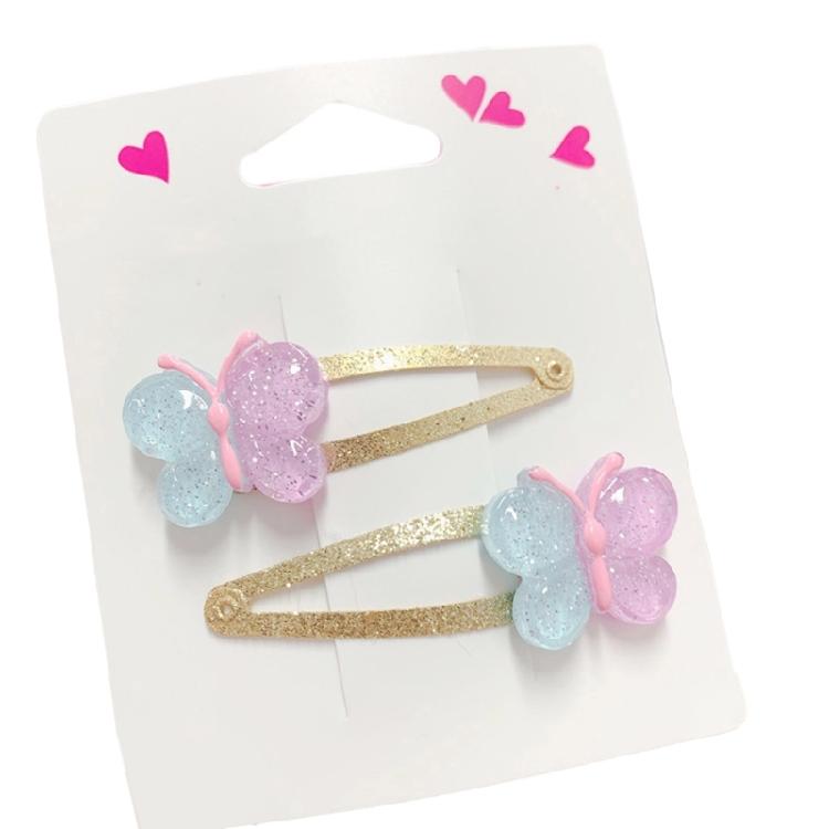 2 Stück Glitzer-Haarspangen mit Blumen- und Kuchenmotiven Haarnadel Cartoon Kinder-Haarschmuck für Mädchen zum täglichen Tragen