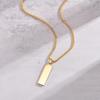 Vnox Free Custom Name Bar Necklaces for Men Women, Initial Date Engraved Stainless Steel Pendant, Unisex Geometric Collar Gift