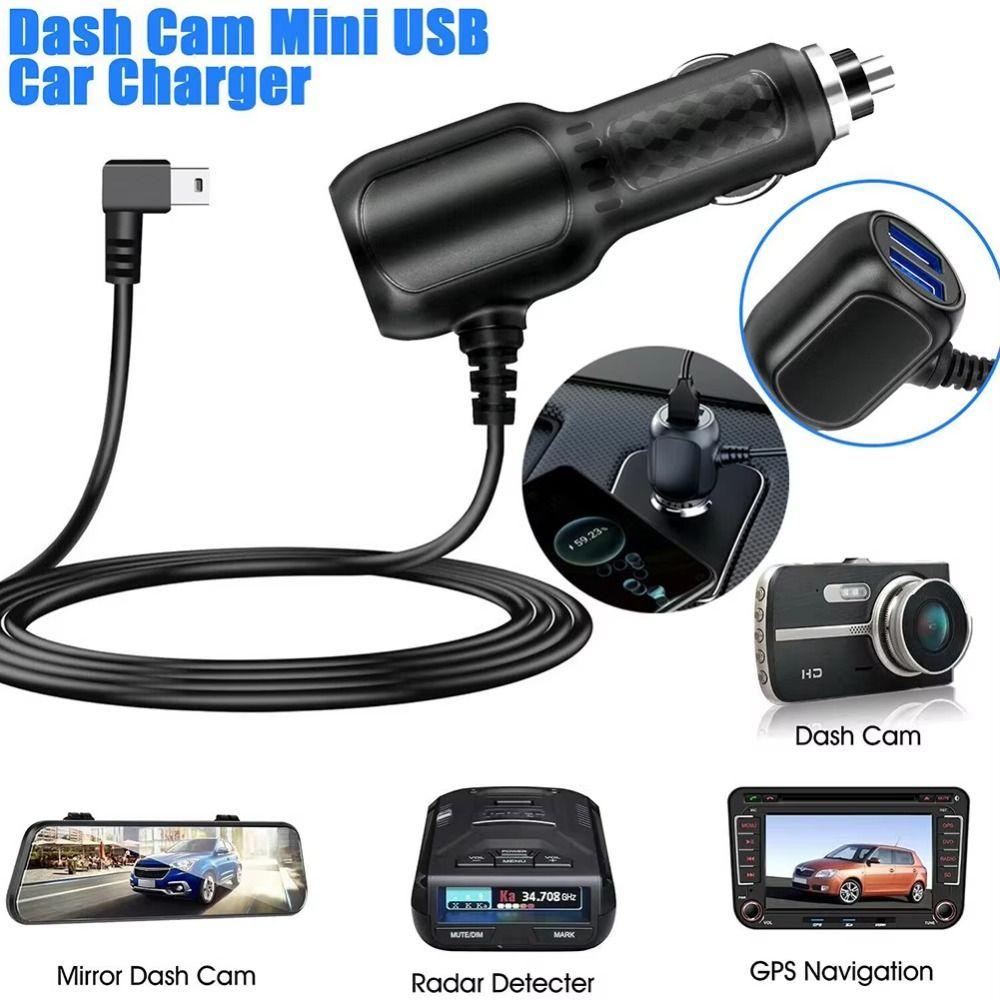 Type-C Mini-USB Dash Cam Charger 12V/24V Input Vehicle Power Adapter Car Accessories