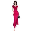 EDREES Formal Guest Long Mermaid Dress with Elegant and Perfect for and Receptions Women's Dress, Wedding, Dress, V-Neck Slit, Sexy, Parties,