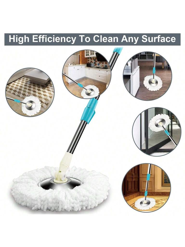 4 Pack Spin Mop Heads Compatible with Hurricane, Mopnado, Casabella and Other Standard Size Spin Mop, Durable Microfiber Mop
