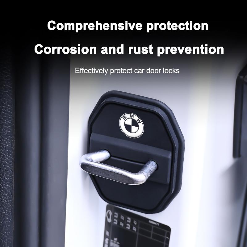 BBKT7 Car Silica Gel Door Lock Protective Cover Door Lock Buckles For BMW 3 5 7 Series G11 G12 G30 G31 G32 G07 X3 X4 X5 X6 X7 Sticker