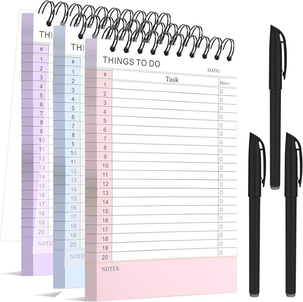 A5 Spiral-Tagesplaner Notizbuch: Wöchentliche To-Do-Liste, Notizen, Tagesplan, Liniert, Englischer Text, Mehrfarbige Hülle.