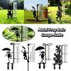 Rustproof Metal Frog Rain Gauge Stake Iron Art Glass Rain Measuring Tube  Bird Watching