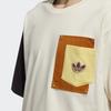 Adidas Originals Trefoil Puppet Series Colorblock Pocket Crew Neck Short Sleeve T-Shirt Unisex Tops Off-White HC0343