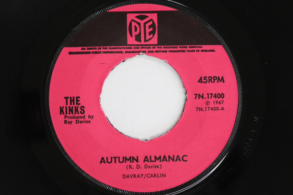 

7-дюймовая пластинка KINKS - Осенний альманах / Мистер. Приятный 7N17400 Pye Records 1967 UK Рок Б/У