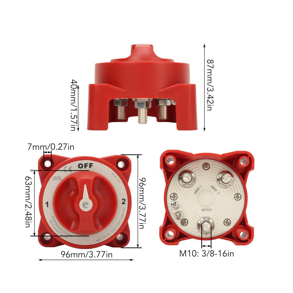 Selector Switch, Disconnect Switch RV Marine Automotive Heavy Duty 3 (11001)