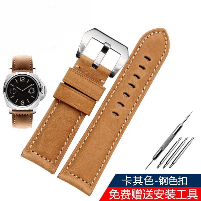For Panerai PAM688 441/1313 Cowhide Leather Men's Blue WatchStrap Bracelet 20mm 22mm 24mm 26mm High Quality Waterproof WatchBand