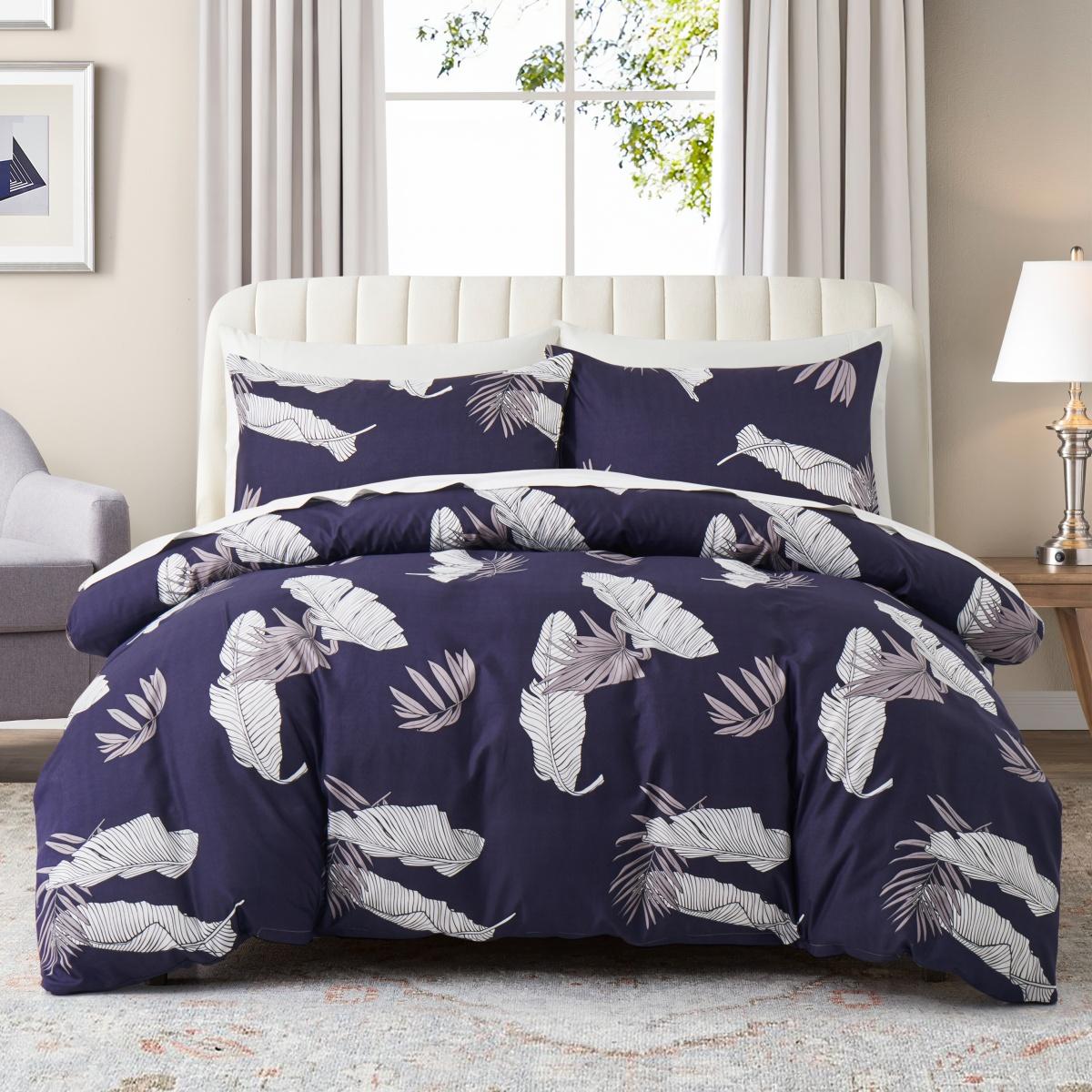 

Feather Duvet Cover Twin Queen Reversible Blue Feathers Print Comforter Cover Microfiber 2/3 Pcs Boho Bedding Set for Girls Teen EU Single(135x200cm)