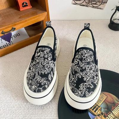 Fashion New Platform Canvas Shoes for Women Designer Soft-soled Spring Autumn Breathable Women's Vulcanize Shoes Solid Color Board Shoes
