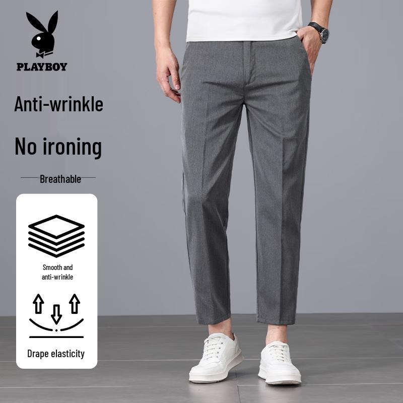 PLAYBOY Men s Slim Fit Ankle-Length Chinos 36