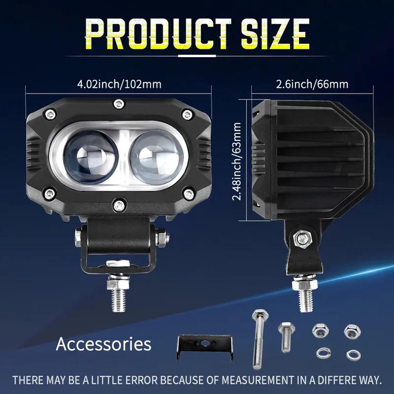 Additional 3inch Ligh Mile Led Work Light Bar Driving Lamp Headlights Long -range Accessories 12V 24V Electric 4x4 Led Off Road