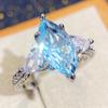 Light Blue Marquise Zircon Copper Wedding Ring for Women