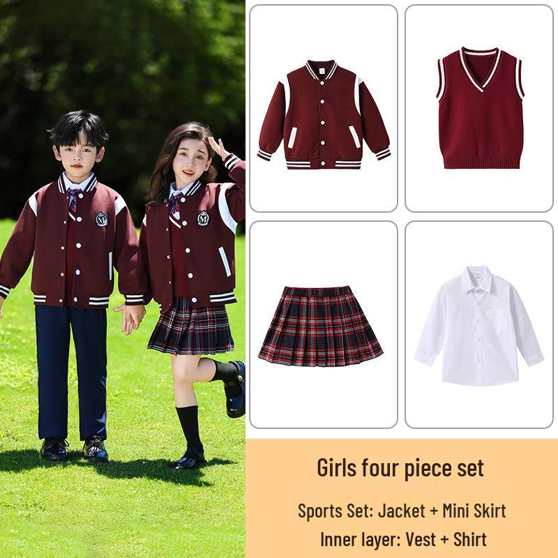 British Style Children's School Uniform Set - Spring & Autumn