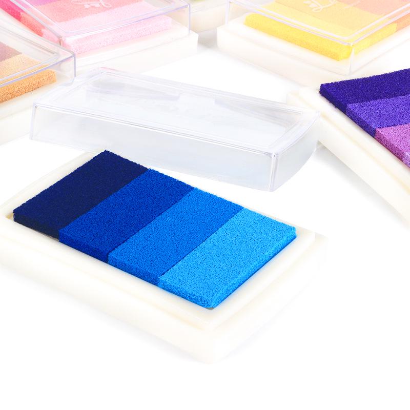 4-Color Gradient Fingerprint Ink Pad for Graffiti, Painting, and DIY Journals & Diaries Stamping