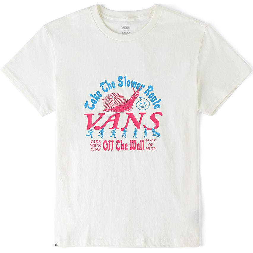 

Vans Round Neck Pullover Printed Short Sleeve T-Shirt Women Tops Off-White VN000GTJFS8 S