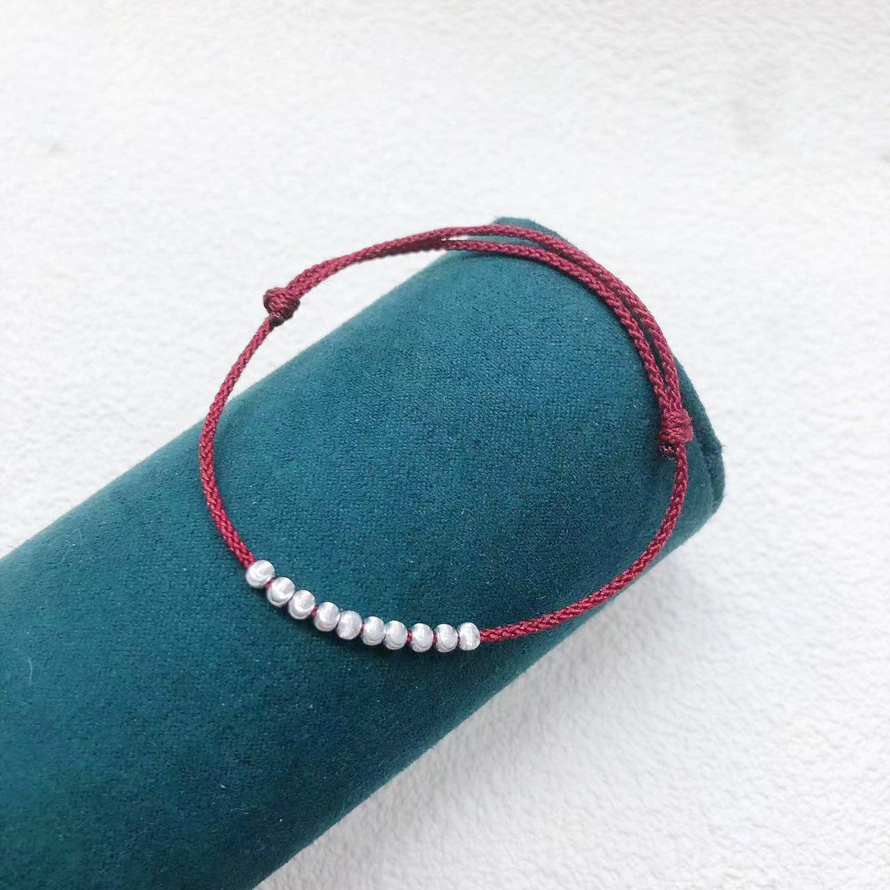 

Браслет из стерлингового серебра 925 пробы с кошачьим глазом на красной нити, регулируемый 925 Silver