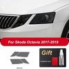 Car Headlight Protective Film Headlamp Restoration Transparent Black TPU Sticker For Skoda Octavia 2017 2018  Accessories