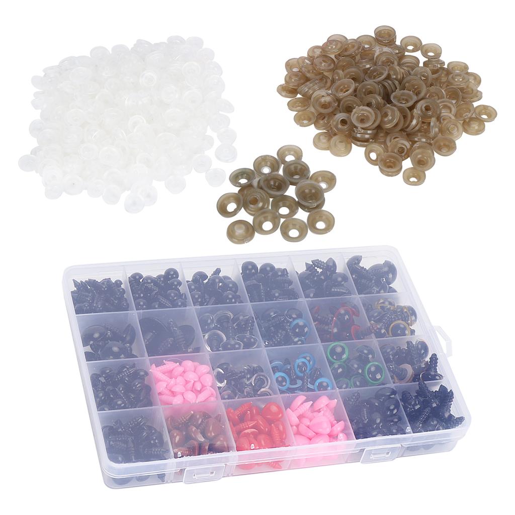 460Pcs Doll Eyes and Noses Plastic Resin Colorful MultiSize Plush Toy Face DIY Supplies