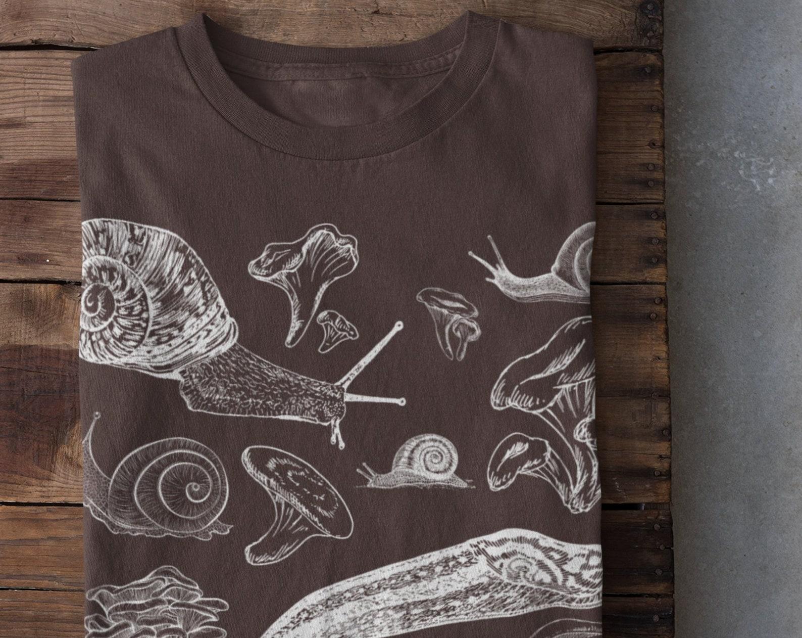 Snails Grunge Fairycore T shirt, Cottagecore Mushroom Shirt, Grunge Clothing, Fairycore Clothes, Alt Clothing, Dark Academia, Fairy Goth Tee M