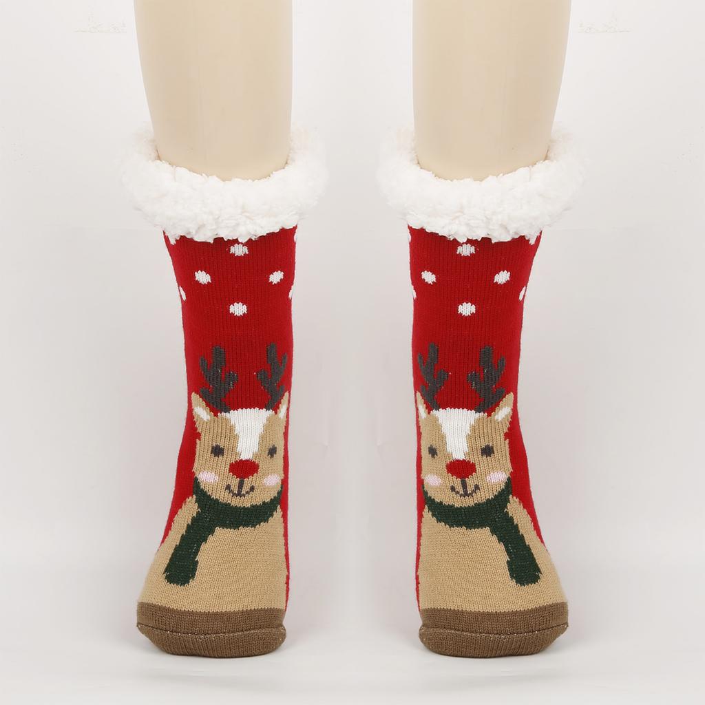 Women's Christmas Socks Floor Socks Snow Boots Thickened Fleece Home Sleep Socks Carpet Sock Covers