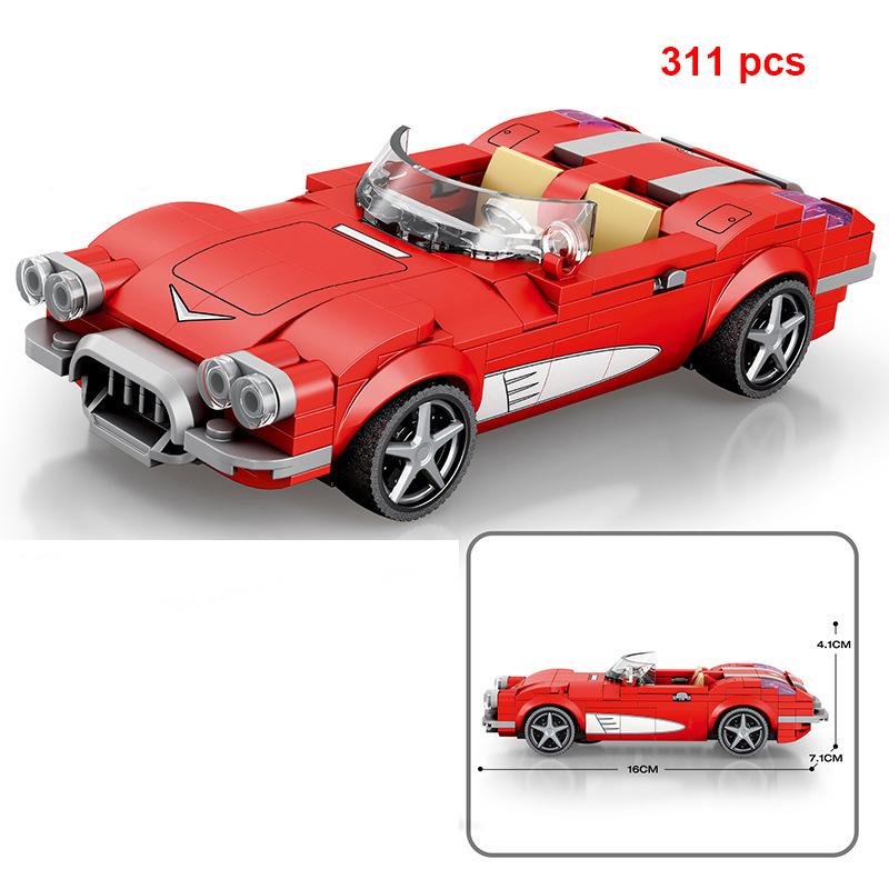 Technical Car City Speed  Sports Car Building Blocks Carro Rennau Voiture Vehicle MOC Educational Construction Toy