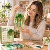 Crafting Kit for Teens Beaded Plant DIY Kit, Green Bead Craft Art Hanging Artificial Project Adults, Handmade Gift, Home Desktop Decor Stress Relief