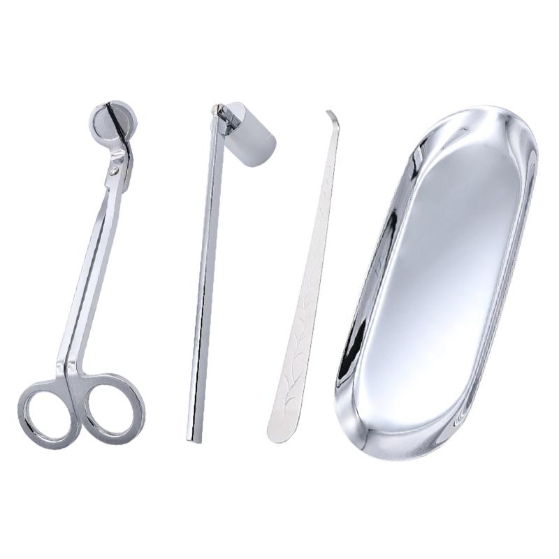 3/4pcs Candle Suppressor One-piece Tool Domestic Aromatherapy Candle Scissors Candle Suppressor Hook Tray Candle Tool Clippers