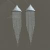 Geometric triangular brushed bead chain fringed long earrings atmospheric swaying dinner party high-end earrings fashion