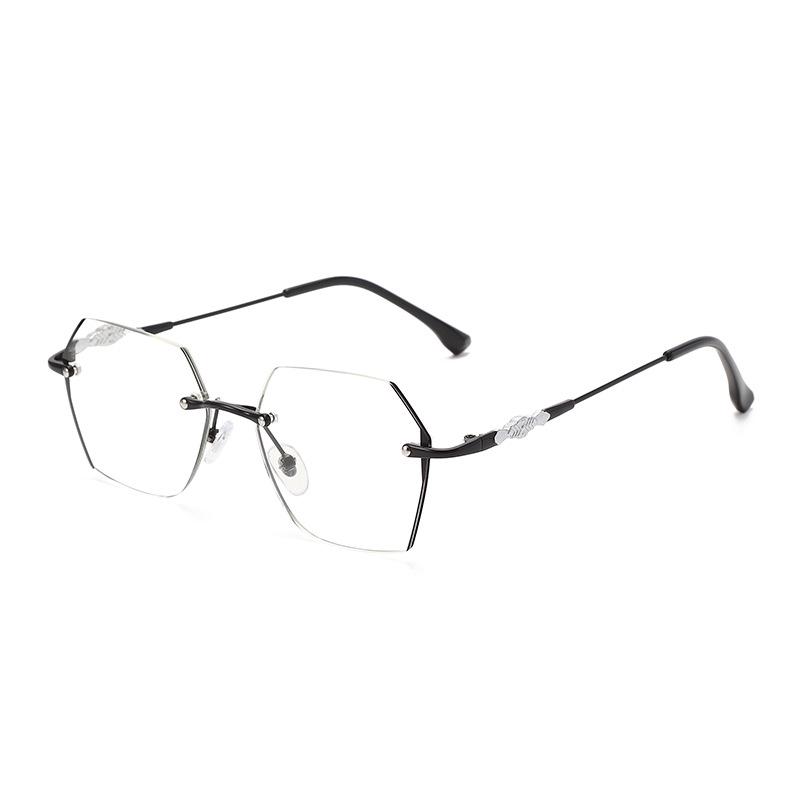 Polygon Frameless Color-Changing Anti-Blue Myopia Glasses: Unisex, Slimming, Trendy, Prescription-Ready, No Makeup Needed