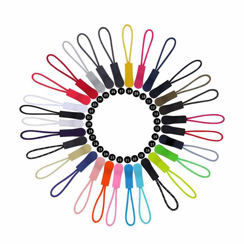 10pcs Zipper Pull Puller Zipper Repair Kit Colored Pull Tabs End Fit Rope Cord Replacement Clip Coat Backpack Zipper Accessories