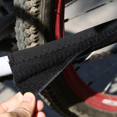 Anti-scratch Chain Protective Cover Neoprene Fabric Hook Loop Fasteners Washable Black Bike Frame
