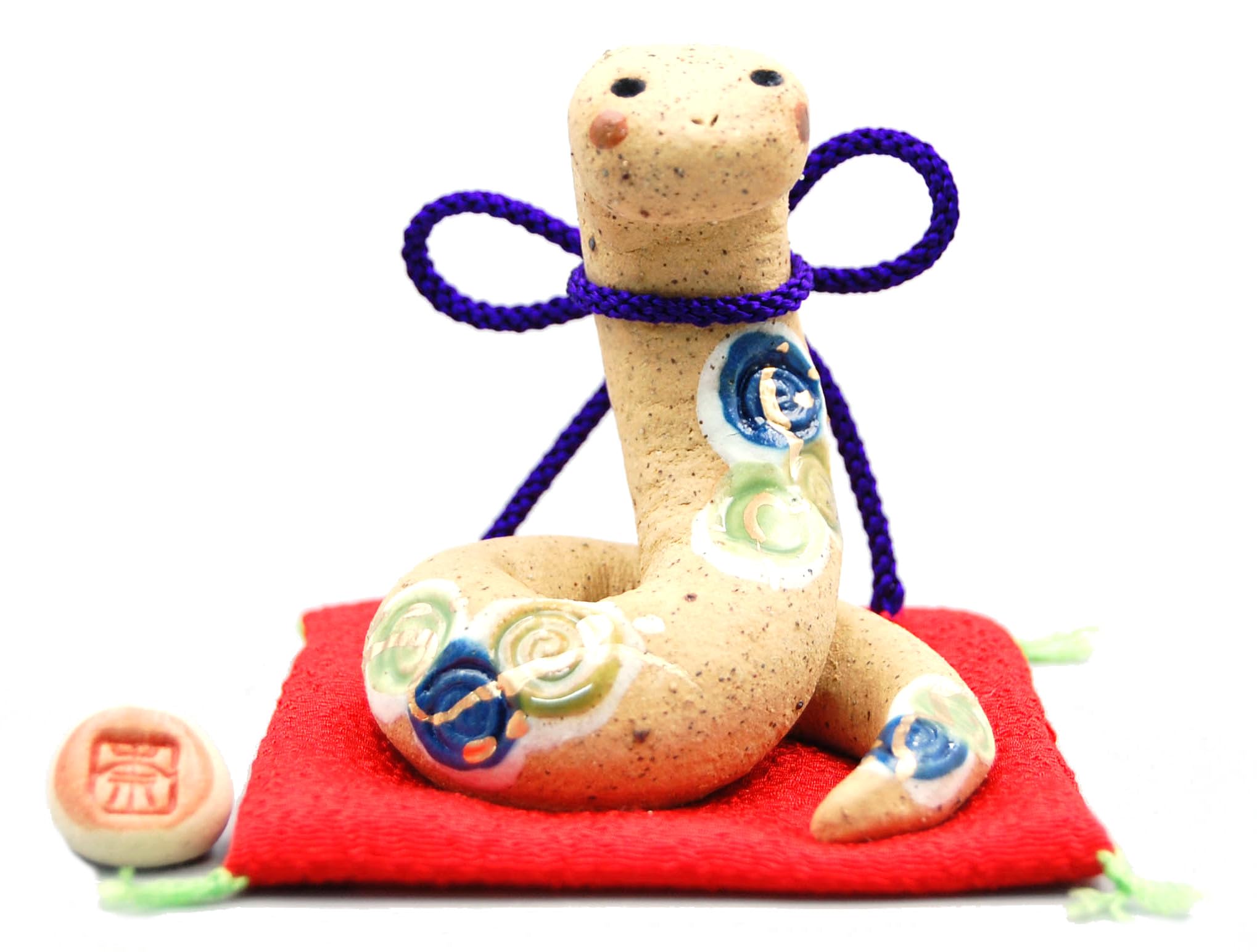 

Yakushigama (Yakushigama) Nanohana Kiln Zodiac Snake Lucky Snake Circle Crest [Na-003] 2025 Reiwa 7 Zodiac Snake New Year Ornament Auspicious Charm