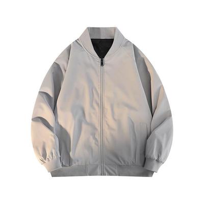 Waterdichte Heren Baseballjack met Opstaande Kraag, Effen Kleur - Casual Herfst Bovenkleding
