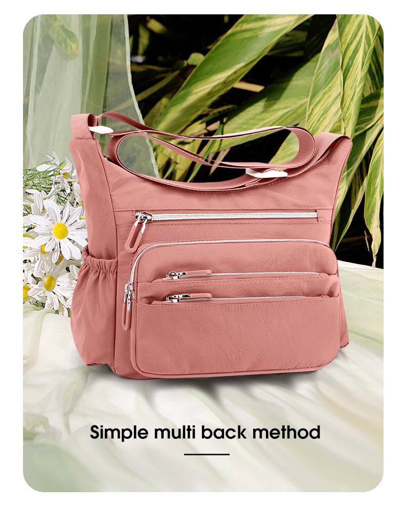 Sac bandoulière en nylon grande capacité pour femme 2023 - Sac messager multi-poches décontracté pour l'extérieur