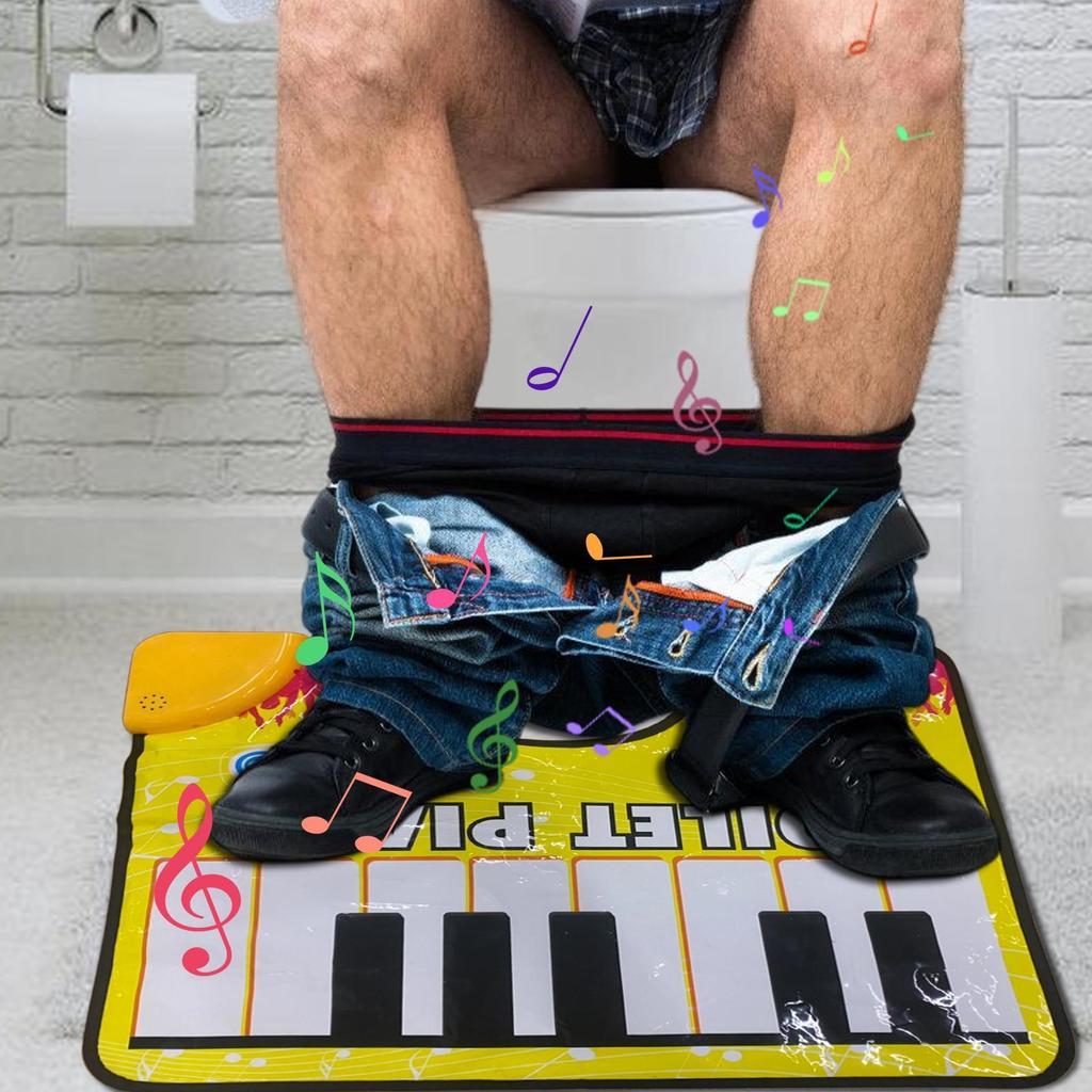 Novelty Potty Piano Sounding Carpet Potty Piano Singing Rug Bathroom Funny Toe Music Keyboard Toilet Floor Mat