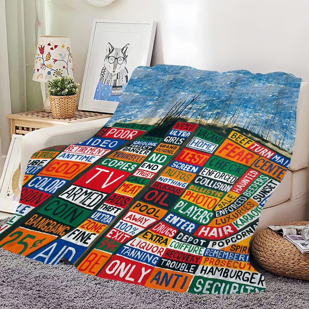 Blanket For Soft Throw Blanket for Picnic Bed R-Radiohead Sofa Home Bedroom Band Cozy Warm Comfortable
