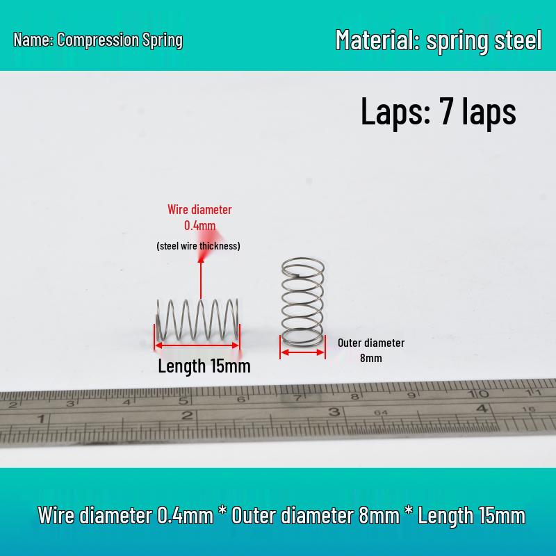 Small Mechanical Compression Spring: 0.4mm Wire, 2-8mm Outer Diameter