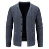 Men Knitting Cardigan V-Neck Long Sleeve Buttons Placket Sweater Jacket with Pockets Solid Color Autumn Winter Knitwear