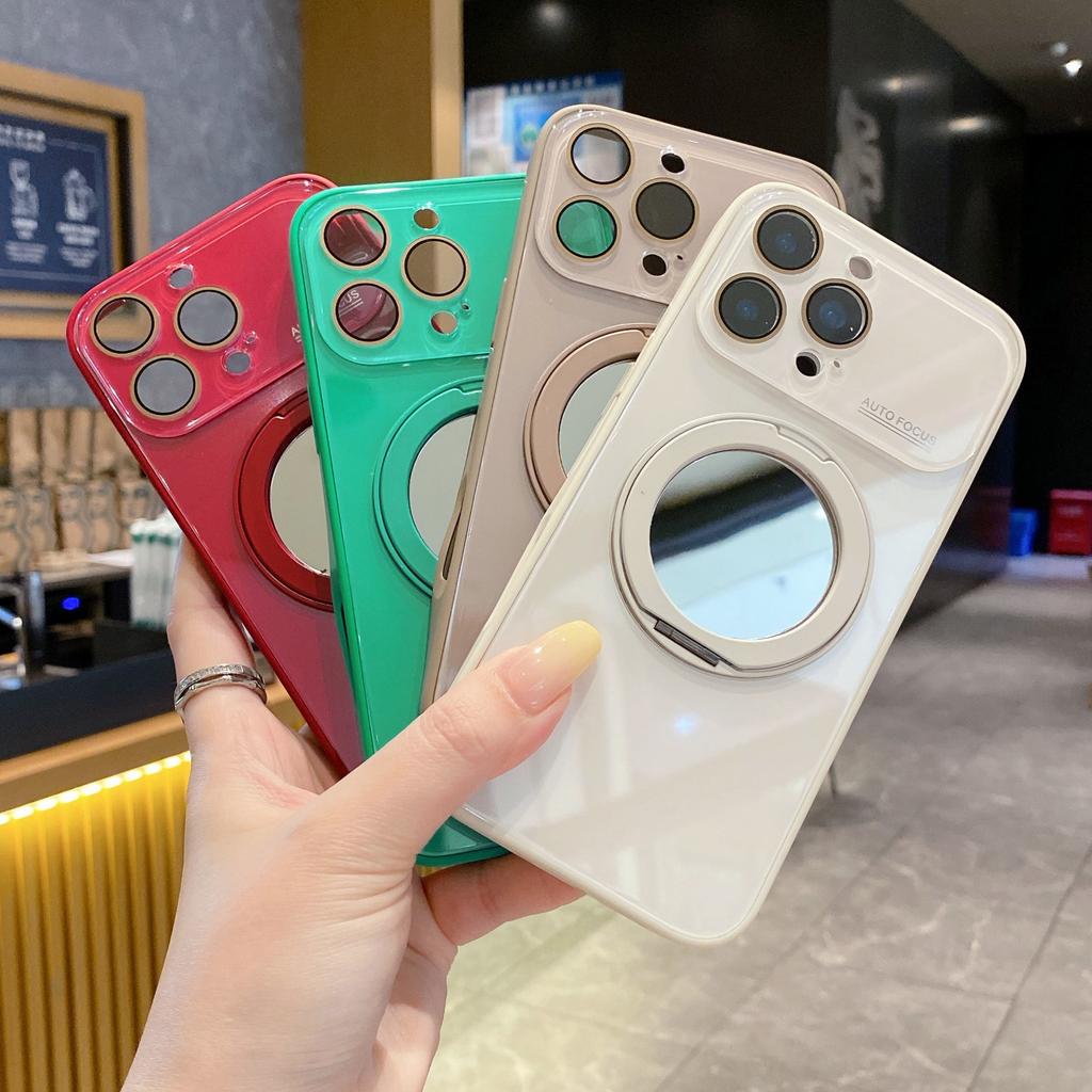 17 Applicable to Apple 16 360 Metal Magnetic Bracket Mirror 15 Mobile Phone Case iPhone14 Anti-drop 13 Protective Case